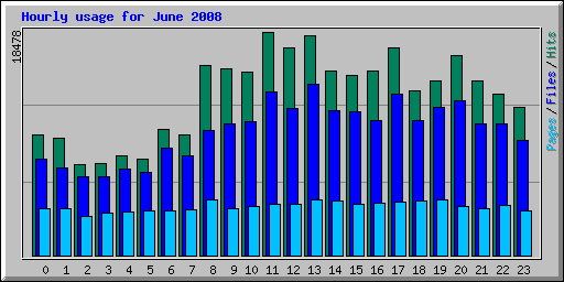 Hourly usage for June 2008