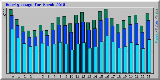 Hourly usage for March 2013