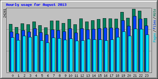 Hourly usage for August 2013